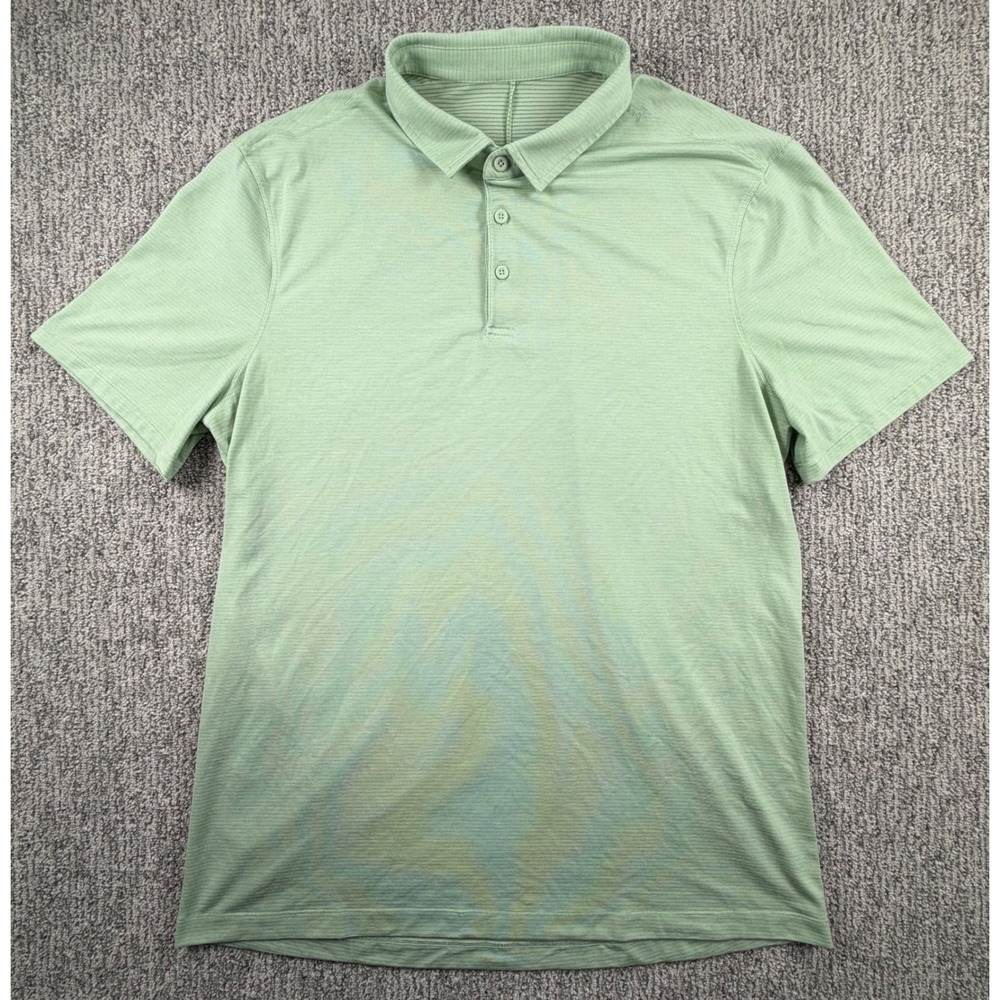 Lululemon Metal Vent Tech Polo Mens Large Green Short Sleeve Golf Shirt‎